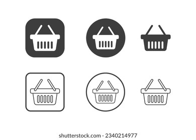 shopping basket icon design 6 variations. Isolated on white background.