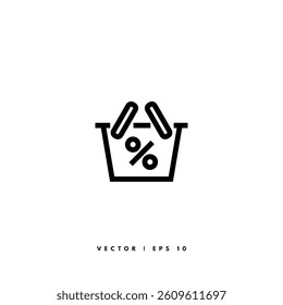 Shopping Basket Icon. Editable Stroke