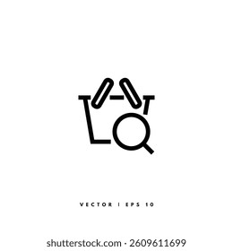 Shopping Basket Icon. Editable Stroke