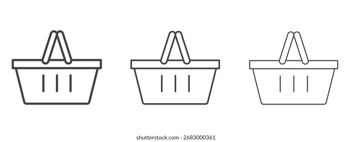 Shopping basket icon - editable stroke vector illustration