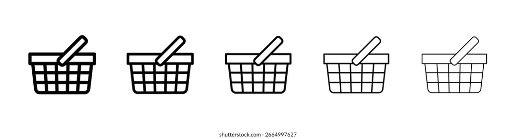 Icono de la cesta de la compra llenado concepto de signo plano para el Diseño web.