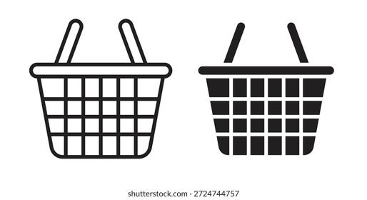 Shopping basket icon. filled flat sign for mobile concept and web design