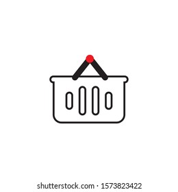Shopping basket icon flat design. Vector illustration.