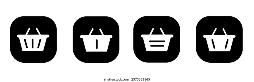 Shopping basket icon in flat. A shopping basket design. Stock vector.