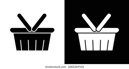 Shopping basket icon flat design. Eps 10