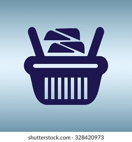 Shopping basket icon. Flat design style