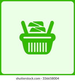 Shopping basket icon. Flat design style.