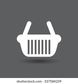 Shopping basket icon. Flat design style