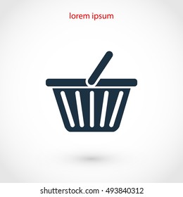 Shopping basket icon, flat design best vector icon