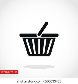 Shopping basket icon, flat design best vector icon