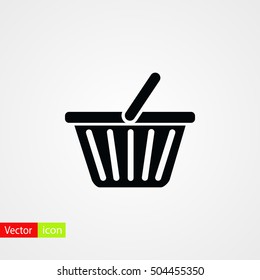 Shopping basket icon, flat design best vector icon