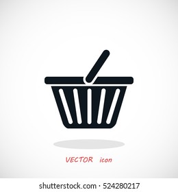 Shopping basket icon, flat design best vector icon