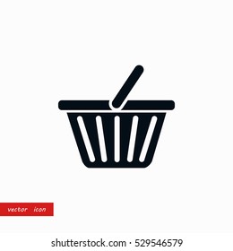 Shopping basket icon, flat design best vector icon