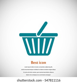 Shopping basket icon, flat design best vector icon