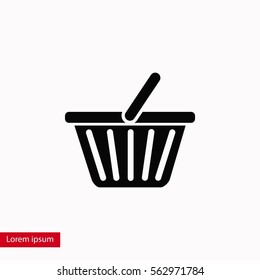 Shopping basket icon, flat design best vector icon
