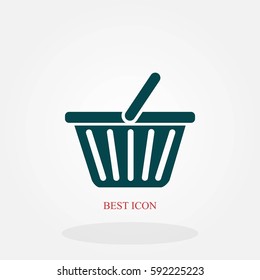Shopping basket icon, flat design best vector icon