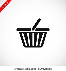 Shopping basket icon, flat design best vector icon