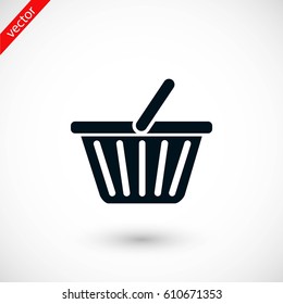 Shopping basket icon, flat design best vector icon