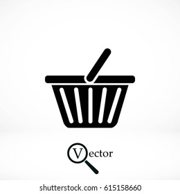 Shopping basket icon, flat design best vector icon