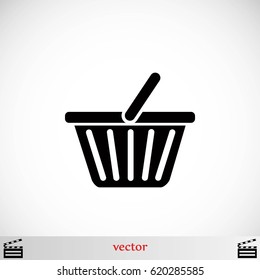 Shopping basket icon, flat design best vector icon