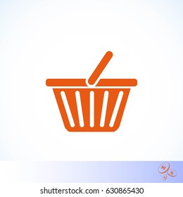 Shopping basket icon, flat design best vector icon