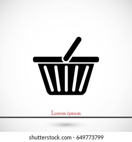 Shopping basket icon, flat design best vector icon
