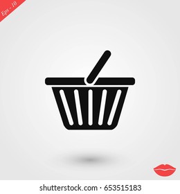 Shopping basket icon, flat design best vector icon
