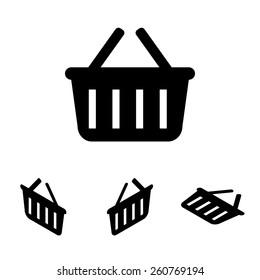 Shopping basket icon. Flat isometric style