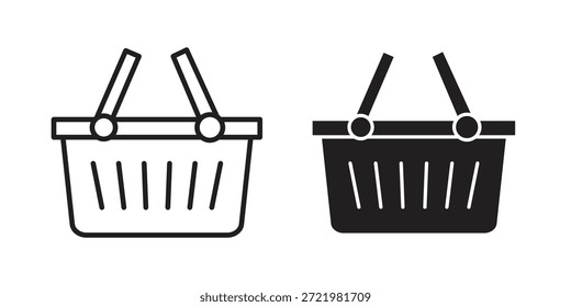 Icono de la cesta de la compra icono plano simple. Versión Liner - Vector de stock.