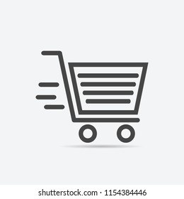 Shopping basket icon flat style isolated on background. Shopping basket sign symbol for web site and app design.