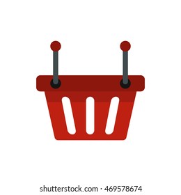 Shopping basket icon in flat style isolated on white background