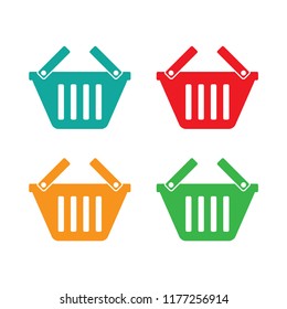 Shopping basket icon flat trendy