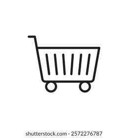Shopping basket icon Flat vector set outline