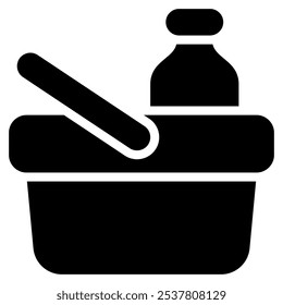 shopping basket icon with glyph style. Suitable for website design, logo, app and UI. Based on the size of the icon in general, so it can be reduced.