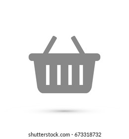 Shopping basket icon. Gray icon