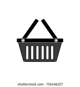 Shopping basket icon. Grey. Vector.