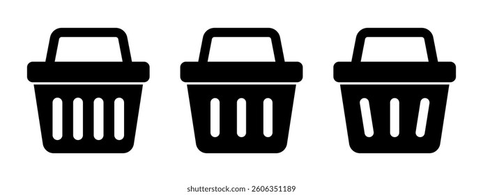Shopping basket icon. Shopping basket icons set.