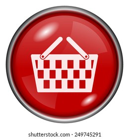 Shopping basket icon. Internet button on white background. 
