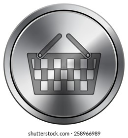 Shopping basket icon. Internet button on white background. EPS10 Vector. 