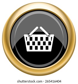 Shopping basket icon. Internet button on white  background. EPS10 Vector. 