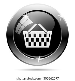 Shopping basket icon. Internet button on white background. EPS10 vector 
