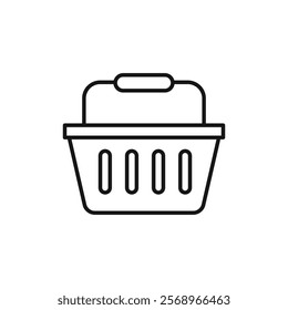 Shopping basket icon Isolated flat vector in outline