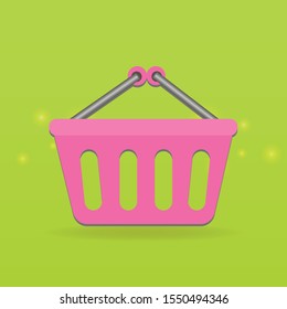 Shopping basket icon isolated on background. Vector icon for web design and mobile apps. Flat design for business . 