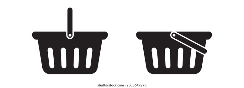 Shopping basket icon. Shopping basket icon isolated on white background. Vector graphic illustration. EPS 10.