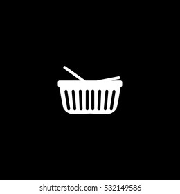 shopping basket icon, isolated, white background
