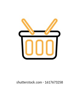 Shopping basket icon. Line and two colour design template
