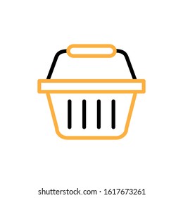 Shopping basket icon. Line and two colour design template