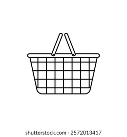 Shopping basket icon in liner stroke style