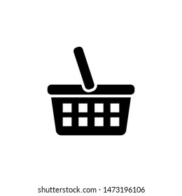 Shopping Basket Icon , Market Template Logo Design Illustration , Outline Solid Background White Marketing Retail Commerce
