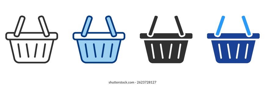 Shopping Basket Icon Multiple Style Vector Collection